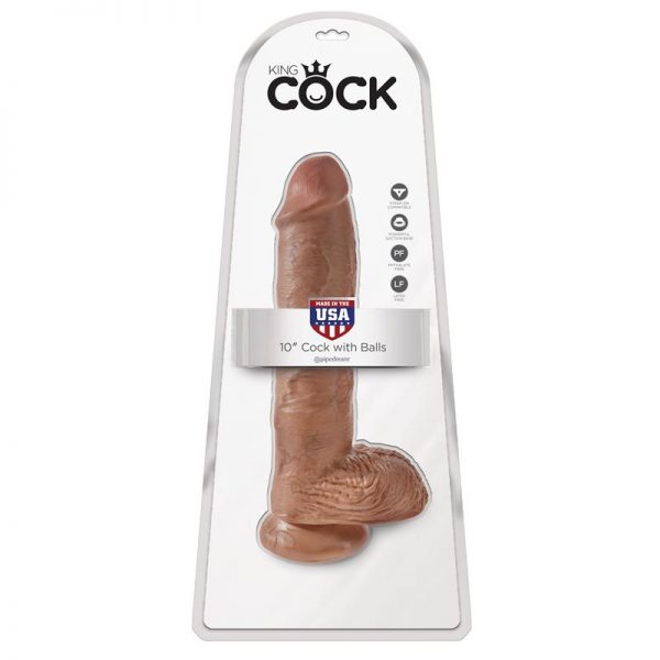 King Cock Pene con Testículos de 10 - Bronceado fabricante KING COCK