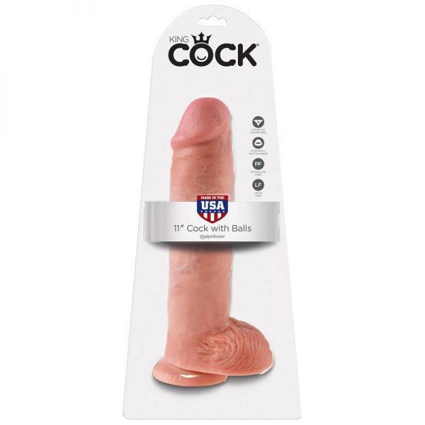 King Cock Pene con Testículos de 11 - Color Natural fabricante KING COCK