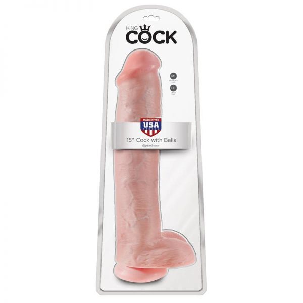 King Cock Pene con Testículos de 15 - Color Natural de calidad