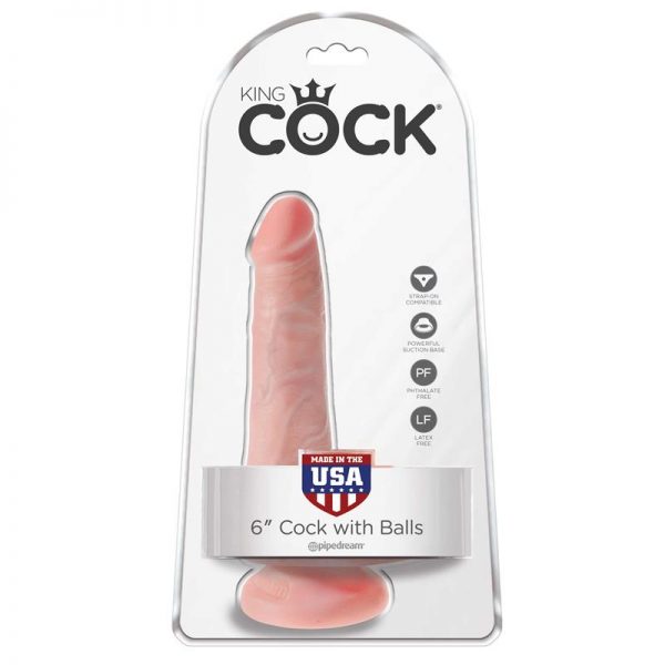 King Cock Pene con Testículos de 6 - Color Natural de calidad