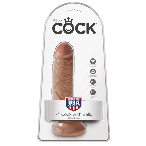 King Cock Pene con Testículos de 7 - Bronceado fabricante KING COCK
