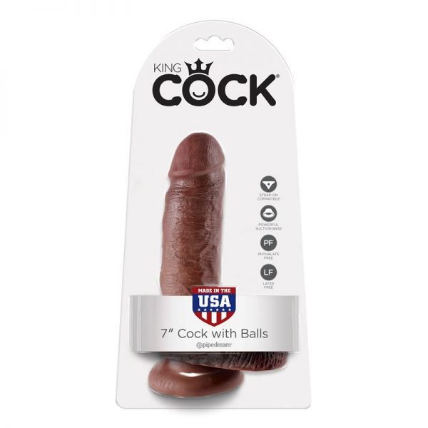 King Cock Pene con Testículos de 7 - Color Marrón fabricante KING COCK
