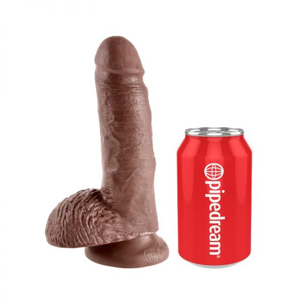 King Cock Pene con Testículos de 7 - Color Marrón barato