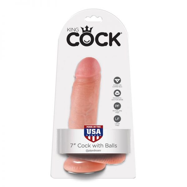 King Cock Pene con Testículos de 7 - Color Natural fabricante KING COCK