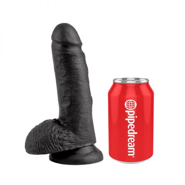 King Cock Pene con Testículos de 7 - Color Negro de calidad