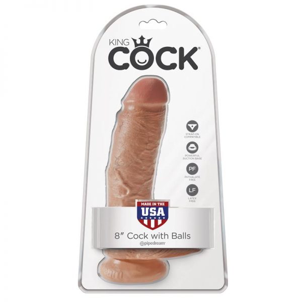 King Cock Pene con Testículos de 8 - Bronceado fabricante KING COCK