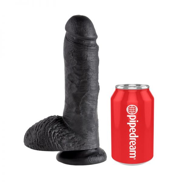 King Cock Pene con Testículos de 8 - Color Negro barato