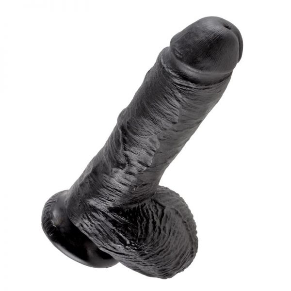King Cock Pene con Testículos de 8 - Color Negro de calidad