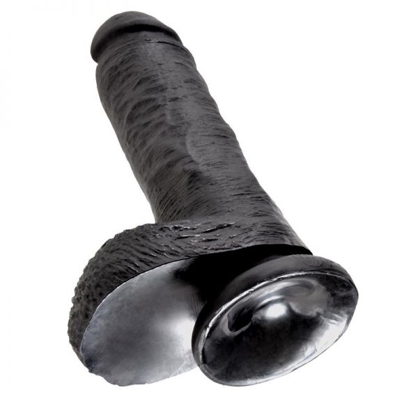King Cock Pene con Testículos de 8 - Color Negro en www.tiendaeroticaweb.es