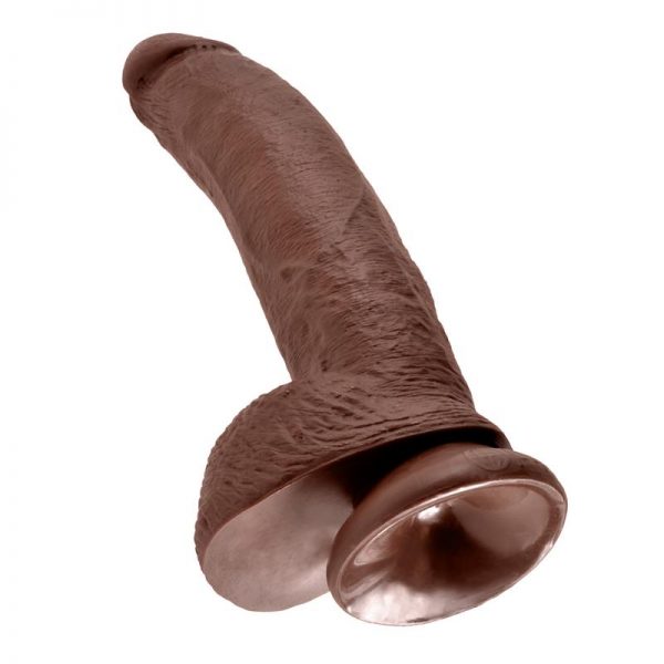 King Cock Pene con Testículos de 9 - Color Marrón en www.tiendaeroticaweb.es