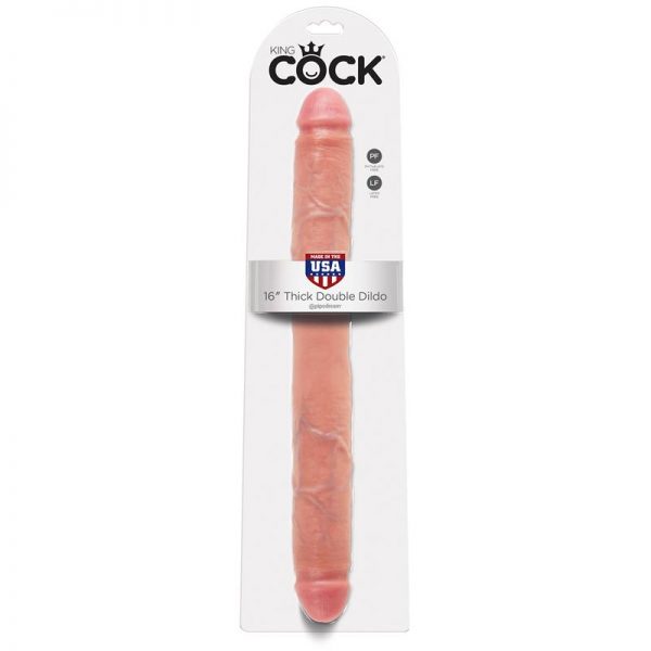 King Cock Pene Doble Grueso de 16 - Color Natural fabricante KING COCK