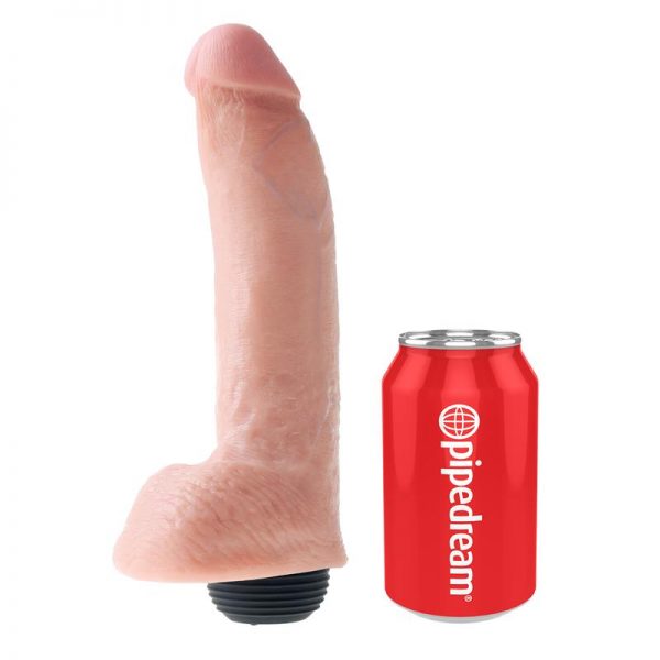 King Cock Pene Eyaculador con Testículos 9 - Color Natural de calidad