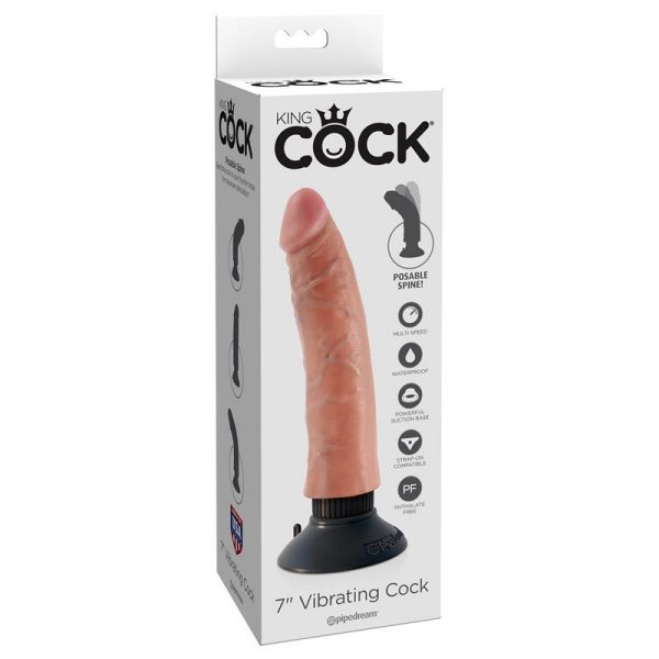 King Cock  Vibrador Realístico 7 - Color Natural fabricante KING COCK