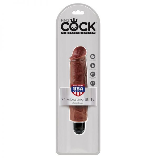 King Cock Vibrador Stiffy 7 - Color Marrón fabricante KING COCK