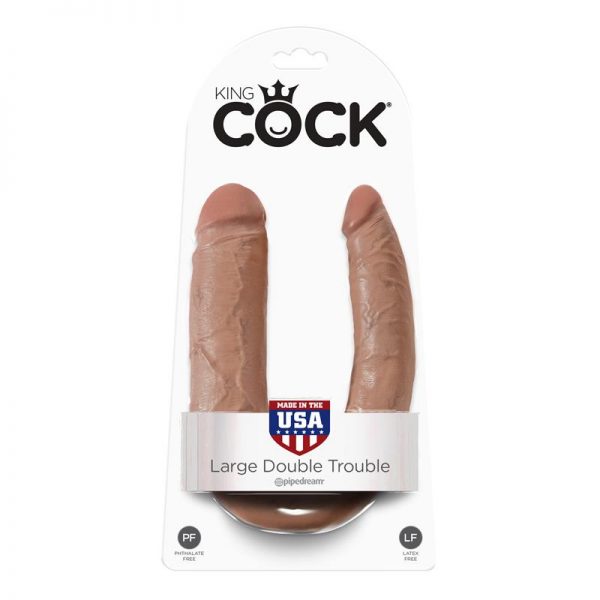 King Cock U-Shaped Doble Penetración Largo Bronceado de calidad