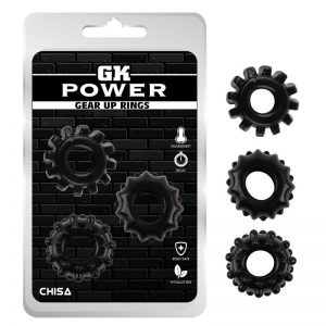 Kit 3 Anillos Pene Gear Up Transparente de la marca CHISA