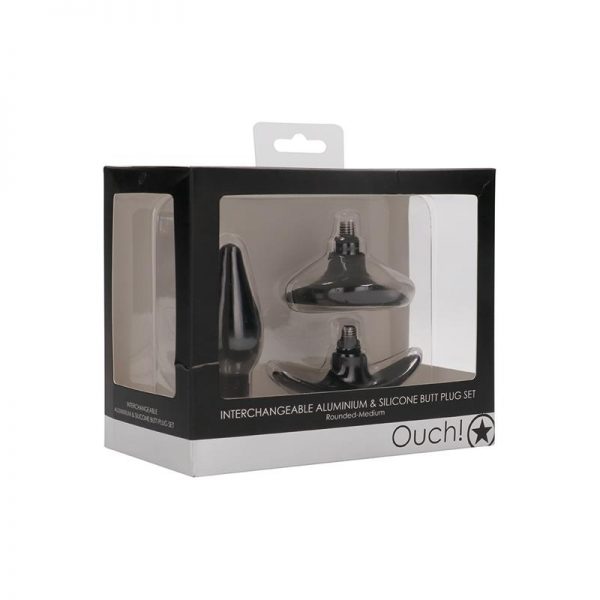 Kit Plug Anal y Ventosa Putiaguda Mediana Negro marca OUCH!