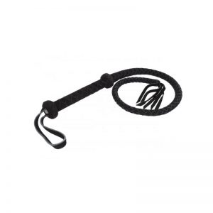 Látigo Árabe de Cuero  Negro  100cm barato