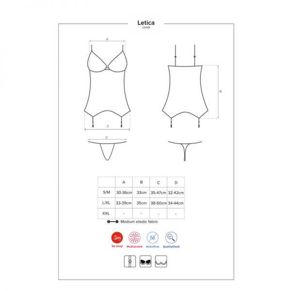 venta de Letica Corset y Tanga Negro en tienda erótica online
