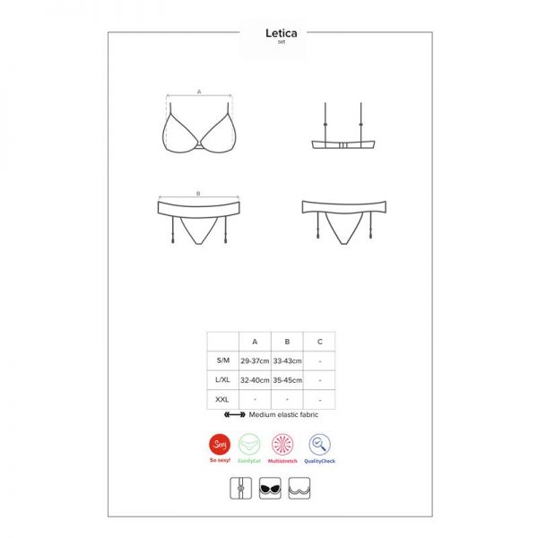 venta de Letica Set de 2 Piezas Negro en tienda erótica online