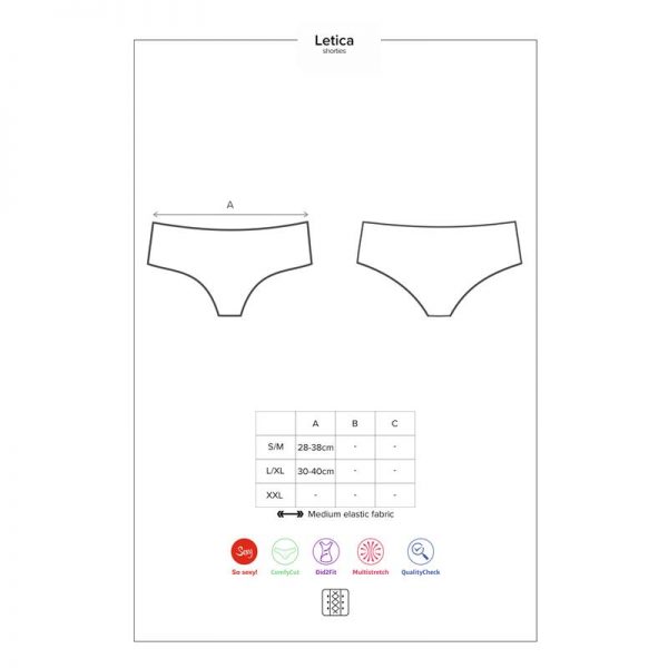 venta de Letica Shorties Negro en tienda erótica online