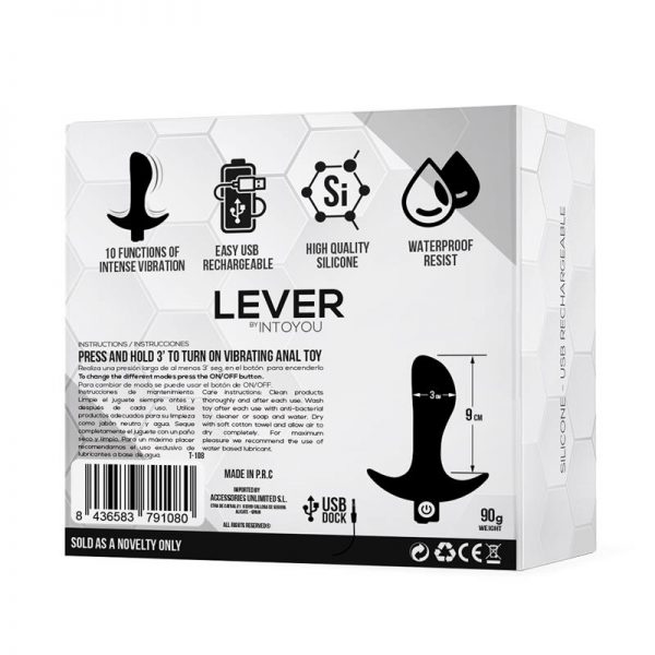 Lever Plug Anal con Vibración USB Silicona diseñado por la marca TARDENOCHE