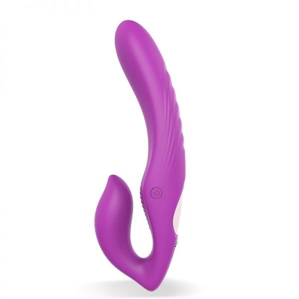 Liberado Vibrador para Parejas Doble sin Arnés USB Silicona de calidad y barato