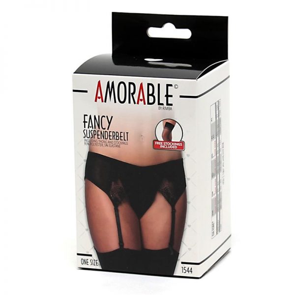 comprar Liguero con Braguitas y Medias Negros en sex shop online