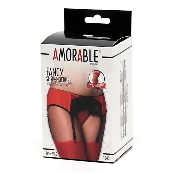 comprar Liguero con Braguitas y Medias Rojo y Negro en sex shop online