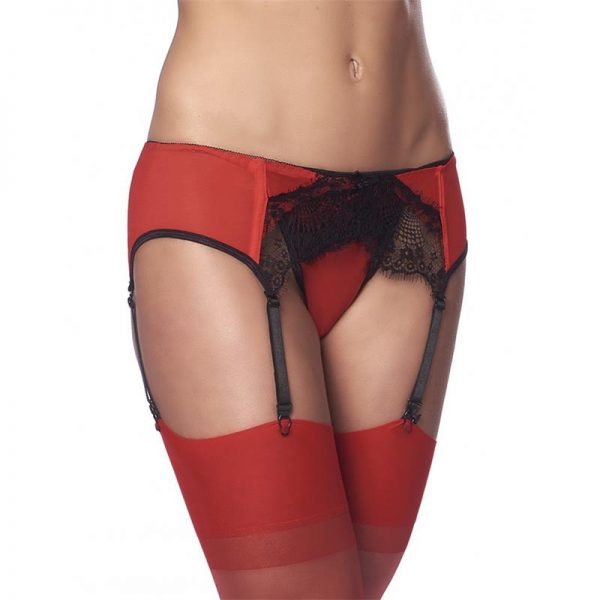 Liguero con Braguitas y Medias Rojo y Negro de la marca AMORABLE
