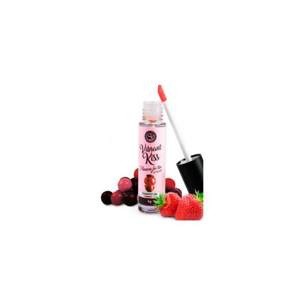 Lip Gloss Vibrant Kiss Sabor Chicle de fresa diseñado por la marca SECRET PLAY