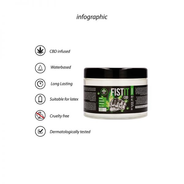 comprar Lubricante Base Agua CBD Fist It 500ml en sex shop online