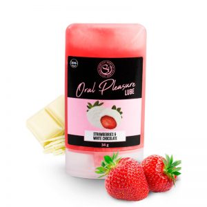 Lubricante Besable Choco Blanco con Fresas 34 ml diseñado por la marca SECRET PLAY