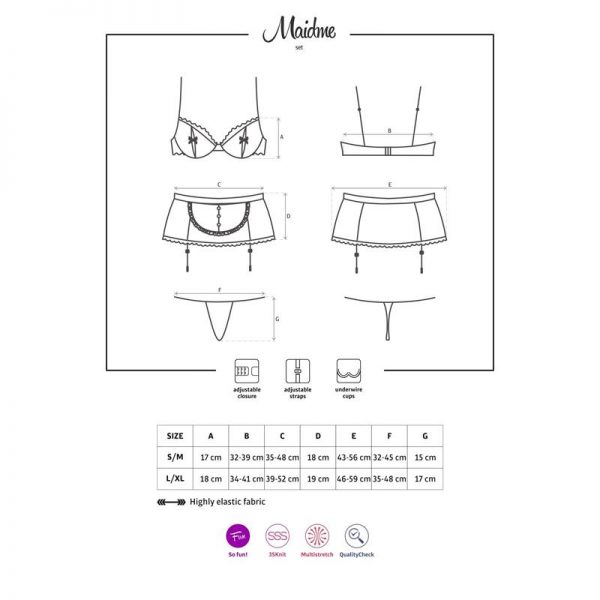 Maidme Disfraz Sirvienta 5 Piezas marca OBSESSIVE