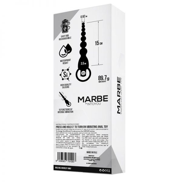 Marbe Cadena Anal con Vibración USB Silicona de calidad y barato