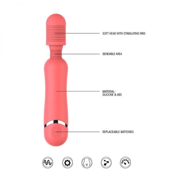 Masajeador Flexible Silicona Rosa diseñado por la marca SHOTS TOYS