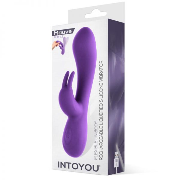 Mauve Vibrador Unibody Silicona Liquida USB Purpura de calidad