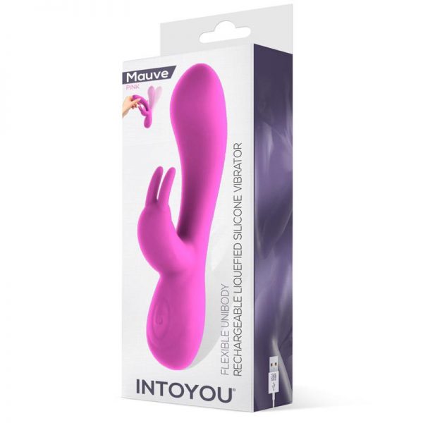 Mauve Vibrador Unibody Silicona Liquida USB Rosa de calidad