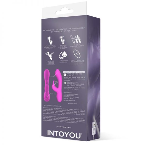 Mauve Vibrador Unibody Silicona Liquida USB Rosa marca INTOYOU