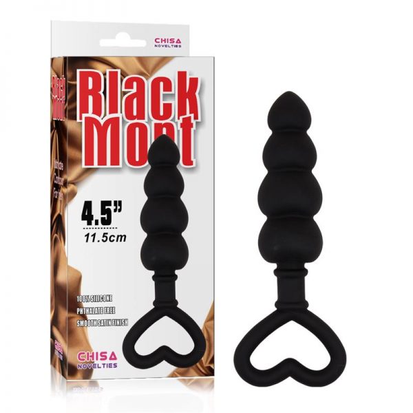 Mini Cadena Anal 15.6 x 3.4 cm Silicona Negro fabricado por CHISA