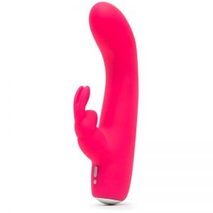Mini Vibrador Recargable USB Rosa diseñado por la marca HAPPY RABBIT