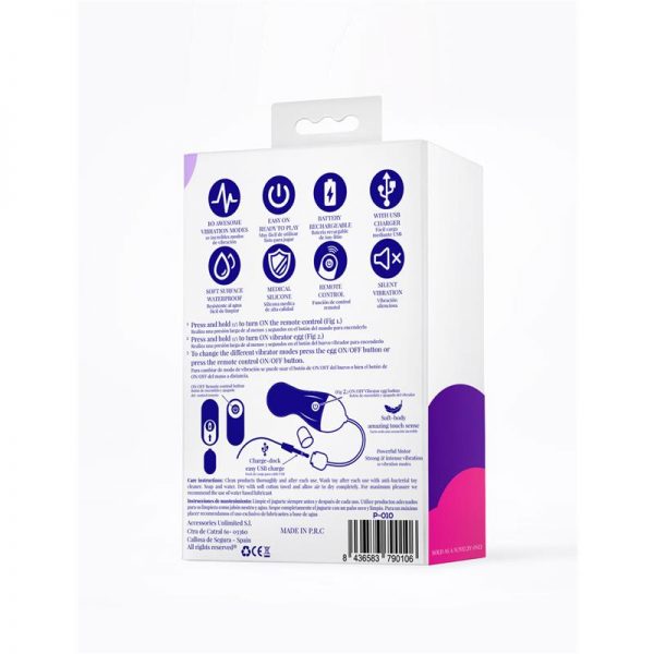 comprar Moose Huevo Vibrador Control Remoto Silicona USB en sex shop online