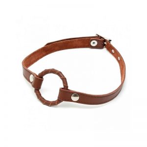 Mordaza Anillo Cuero Marrón barato