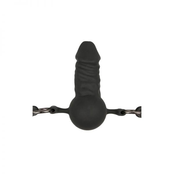 comprar Mordaza con Pene Silicona Negro en sex shop www.tiendaeroticaweb.es