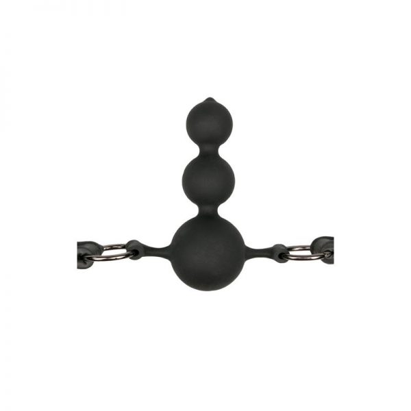 comprar Mordaza de Silicona con Cadena - Negra en sex shop www.tiendaeroticaweb.es