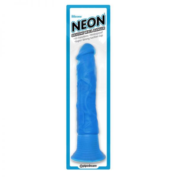 Neon Vibrador de Silicona Wall Banger Azul de calidad