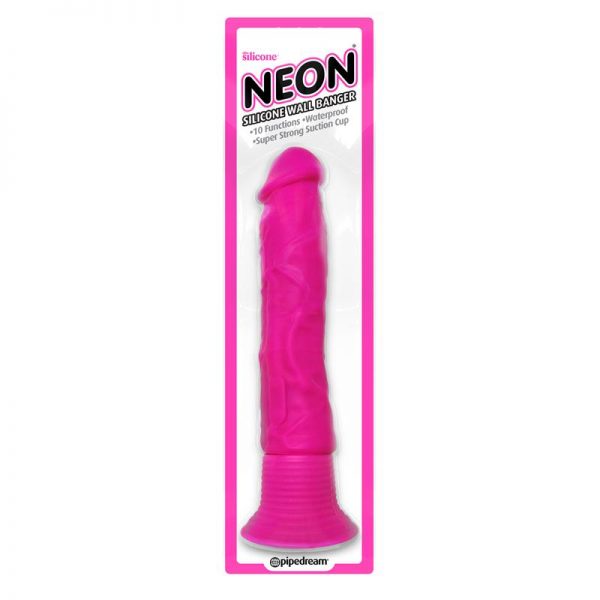 Neon Vibrador de Silicona Wall Banger Rosa de calidad