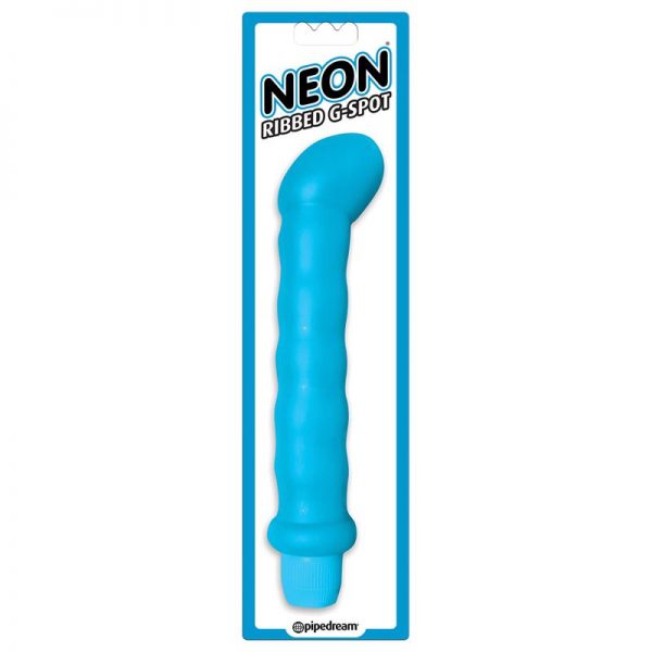 Neon Vibrador Estriado Punto G Azul de calidad