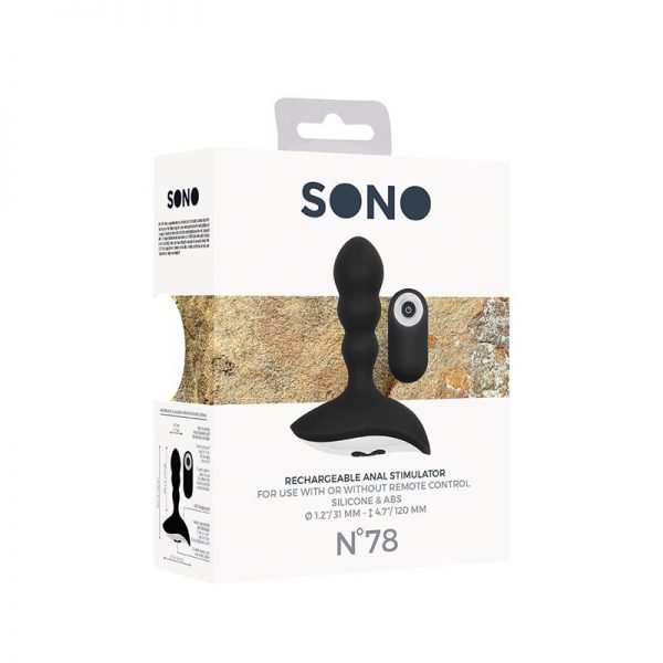 No. 78 Estimulador Anal con Vibracion y Control Remoto Negro marca SONO