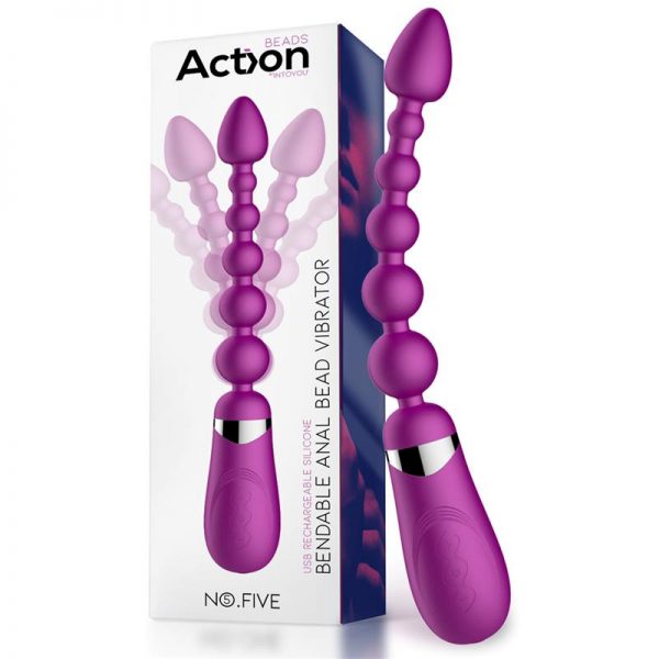 No. Five Bolas Anales con Vibracion Fléxible USB Silicona de la marca ACTION